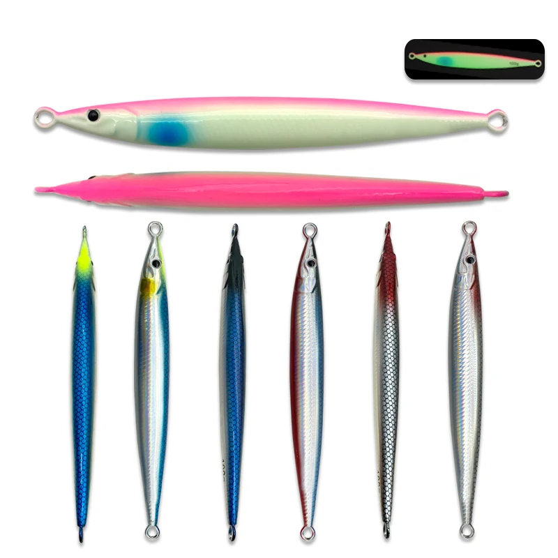 

AS Fast JIg Lure Fishing UV Glow Jig 3D Print Falling Angler 60g80g Metal Hard Bait Sinking Jigging Pesca Bait