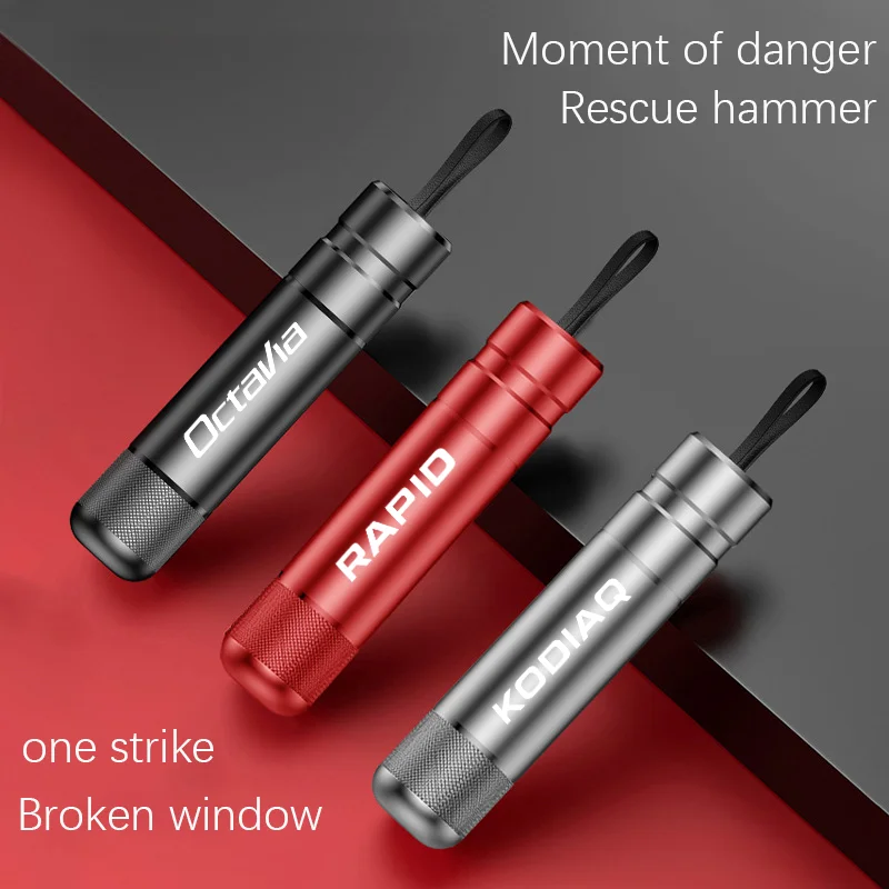

Car Safety Hammer For Skoda Fabia Kamiq Karoq Kodiaq Octavia Rapid Superb Auto Window Breaker Seat Belt Cutter Car Accessories