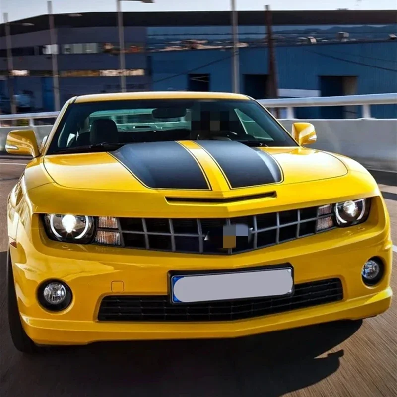 Фото Набор виниловых наклеек с гоночными полосами для Chevrolet Camaro RS LS SS LT, графические стикеры для тюнинга капота и задней части автомобиля, внешние аксессуары №5