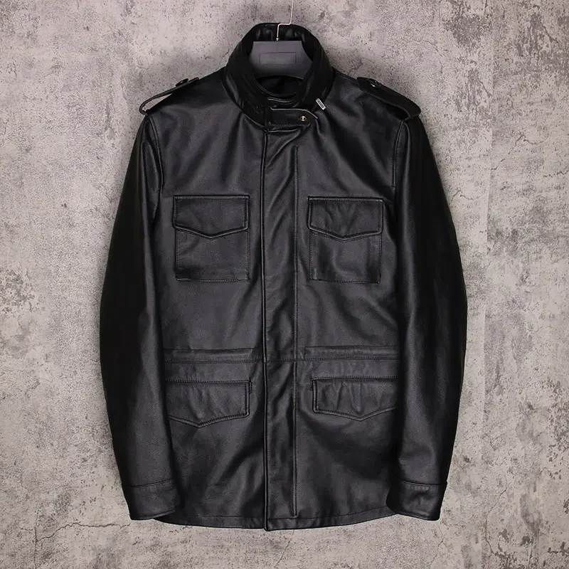 LNY Shop. Брендовая классическая мужская куртка M65 из воловьей кожи Мужское пальто