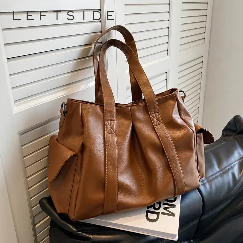 

Bag Side 2023 Shoulder Fashion Trend Bags PU Designer Handbags For LEFTSIDE Retro Leather Crossbody Big Women Female