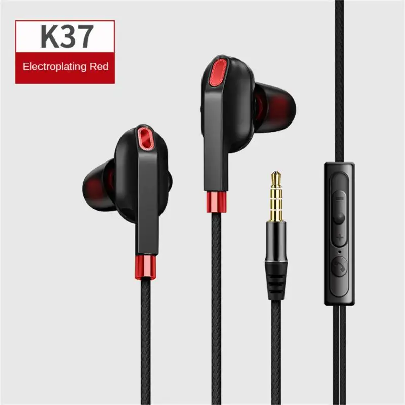 

K37 In Ear Dual Dynamic Subwoofer Universal Phone/tablet/computer Wired Headphones With Intelligent Noise Reduction Microphone