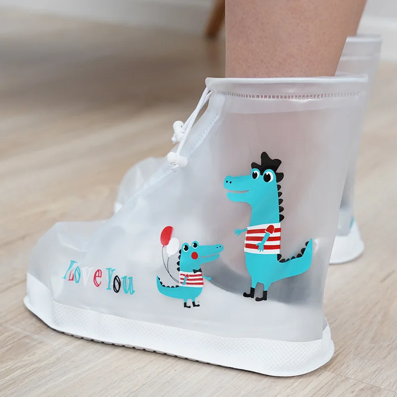 

Boys Girls Shoes Covers For Rain Flats Ankle Boots Cover PVC Reusable Non-slip Cover For Shoes Children Waterproof Shoes