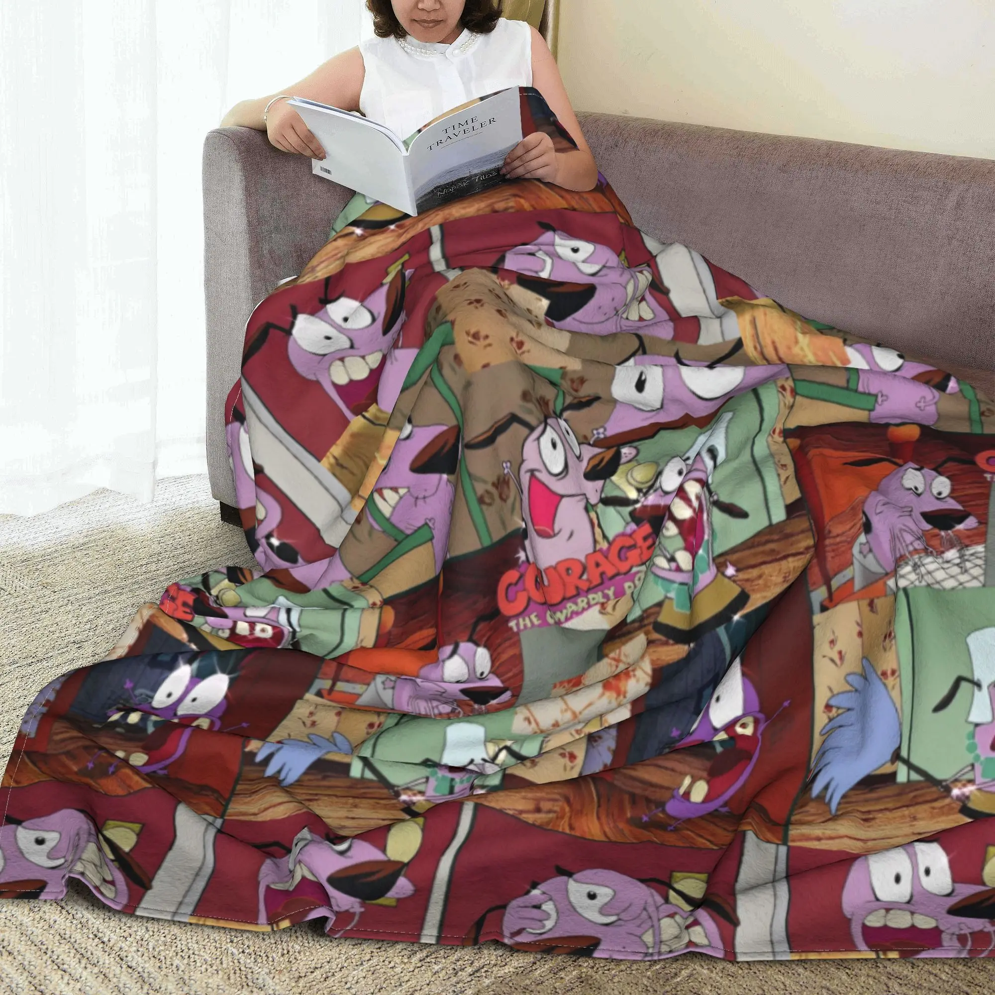 Ковардская собака с-мужество мультфильм смешные одеяла флис Осень/Зима Милая