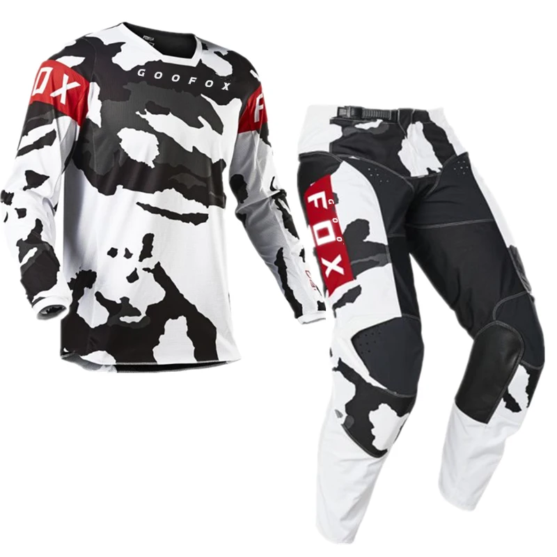 2021 Goo Fox Motocross Jersey Pants Flexair Mach Motorbike Mountain Bicycle Gear Sets Dirt Bike Kits Off-road Clothing 30-38XXL