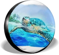 dujiea beach sea turtle spare tire cover universal wheel tire cover waterproof dust proof tire protectors for jeep trailer rv v