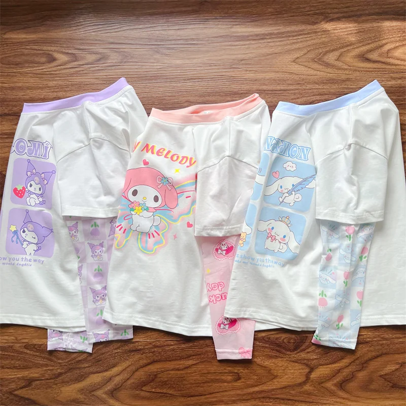 Kawaii Kuromi My Melody Cinnamoroll женская футболка с длинным рукавом аниме Sanrio симпатичный