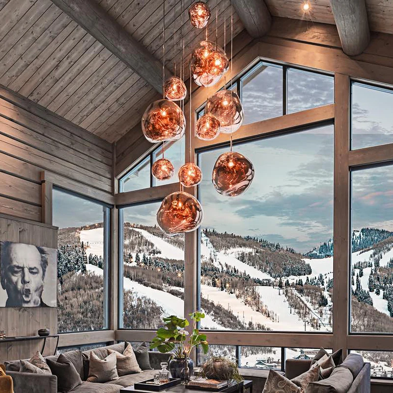 

Стеклянные люстры из ПВХ в скандинавском стиле, светодиодный ные светодиодные лампы для кухни, комнатные подвесные лампы для декора гостин...