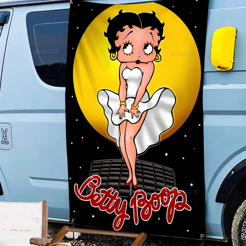 B-Betty-Cute-B-Boop DIY Flag For Family Group Photo Living Room Home Dorm Decor Wall Art Banner