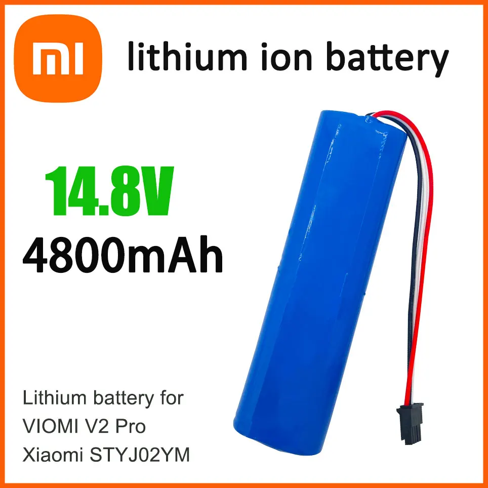 

2022 Xiaomi 100% Новый оригинальный 14,8 в 18650 литиевый аккумулятор подходит для VIOMI V2 Pro, VRVCLMB21B STYJ02YM аккумуляторные аксессуары
