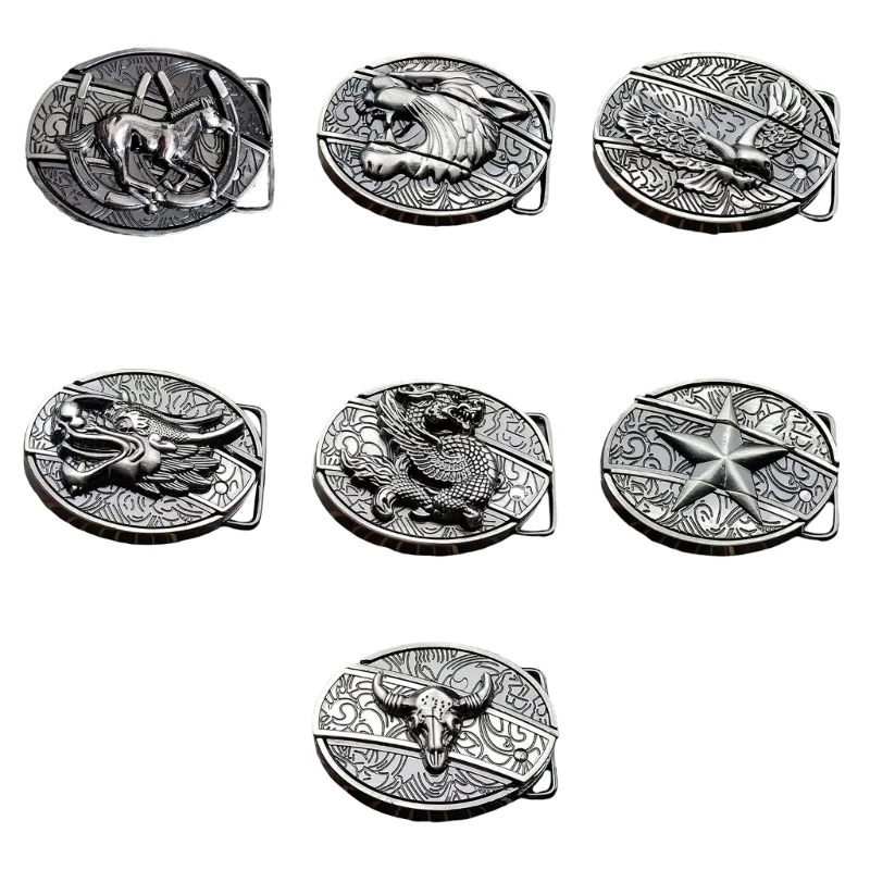 

Cowboy Engraving Horse Style Belt Buckle Dragon Eagle Tiger Horse Style NEW