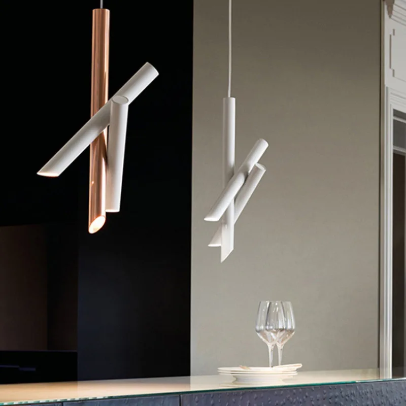 

Creative Metal Pendant Lights Personality Spotlight Lamp Designer Modern Tubes Pendant Lamp Study Office House Lighting Fixtures