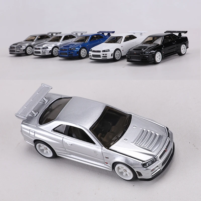 Фото Модель ZZC 1:64 GTR R34: литая под давлением модель автомобиля из сплава, с открывающимся капотом №5