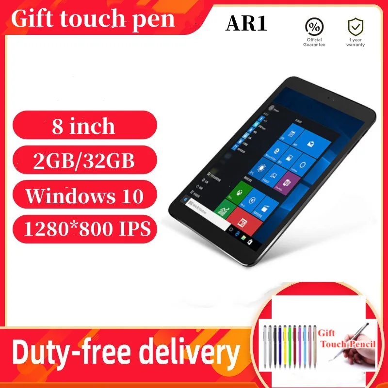 8 Inch AR1 Quad Core 2GB RAM 32GB ROM Windows 10 Tablet PC BT 4.0 Multi-touch 1280*800 IPS Z3735F CPU Office Study Notebook