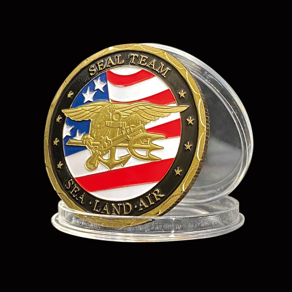 

1pc Gold Sea Land Air Of Seal Team Challenge Coins Great Seal Of The United States Commemorative Coin Collection