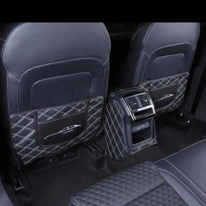 

Leather Car Seat Back Pad Anti-kick Mat for Skoda Superb 2016 2017 2018 2019 2020 2021 Interior Protection Accessories Auto
