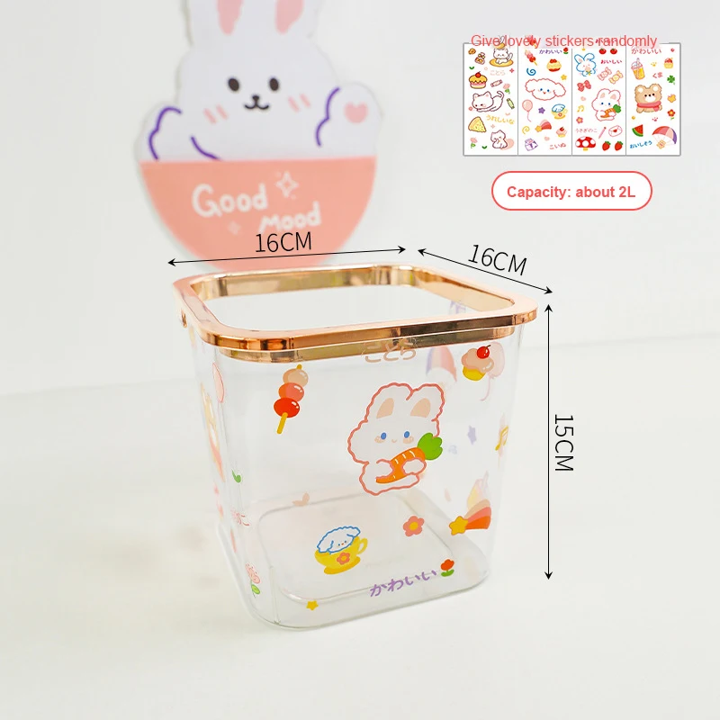 

Press With Cover Mini Bedroom Trash Cans Mini Trash Can Plastic Storage Bucket Creative Luxury Trash Can Storage Box