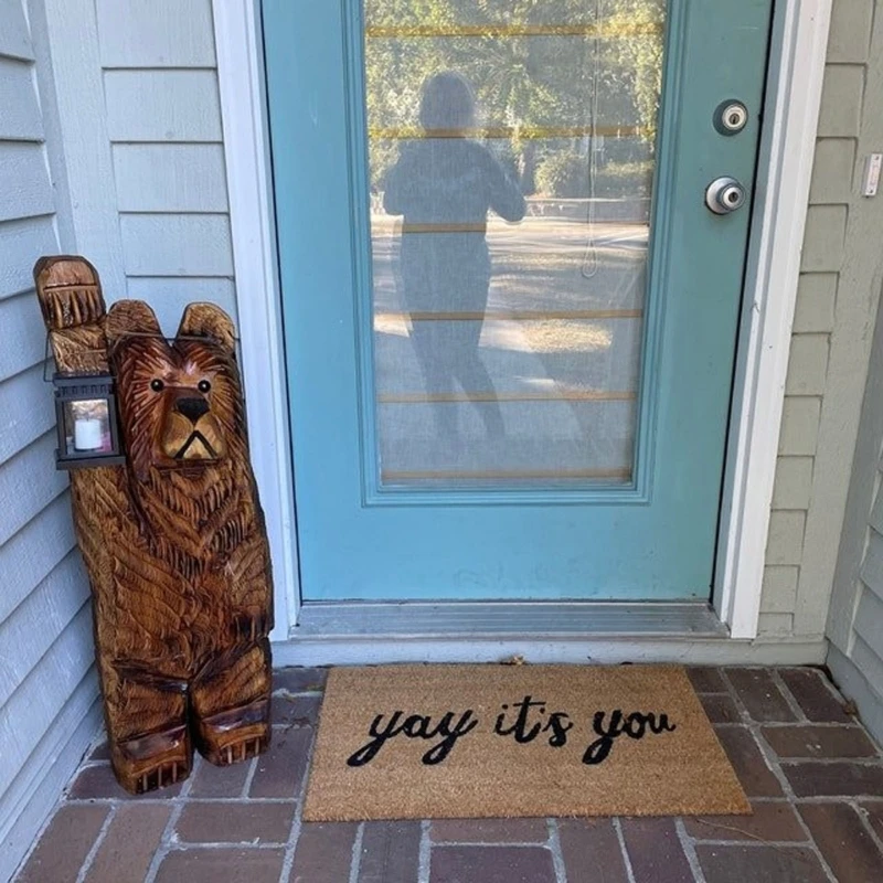 

Резной медведь с фигуркой фонаря, Декоративные животные, скульптуры, ремесла, товары для фестиваля, Нового года, праздника, вечеринки, декор B03D