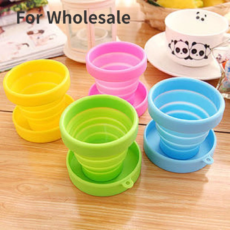 5 шт. оптовая продажа силиконовая складная чашка конфетных цветов для воды