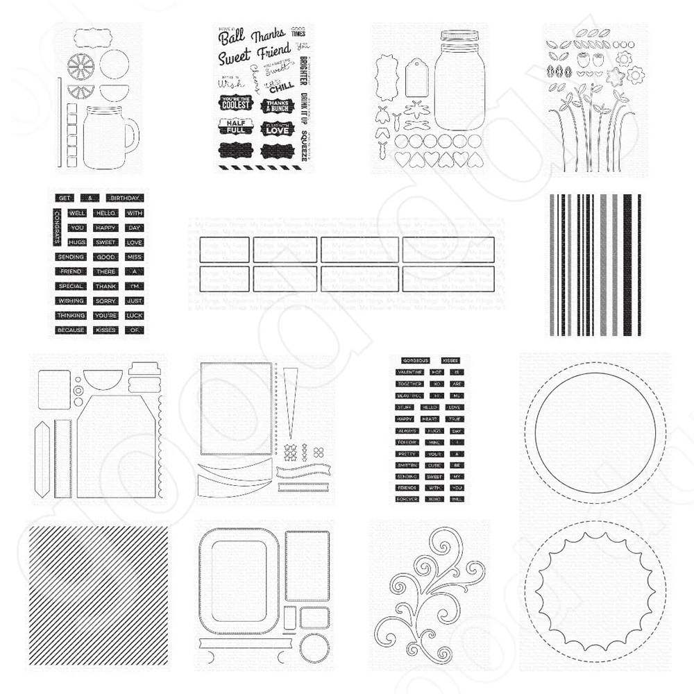 

Arrival New Cups of Flowers Stripes Cutting Dies Stamps Scrapbook Diary Decoration Embossing Template Diy Greeting Card Handmade