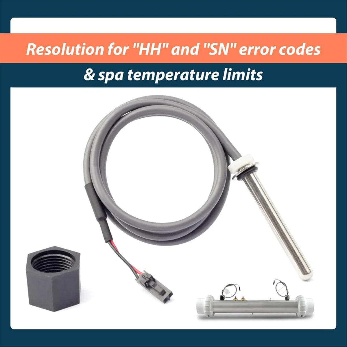 Hot Tub Sensor for Balboa Spa Heater M7 System with 24inch Cable Temp/High Limit Replaces 30042 30382