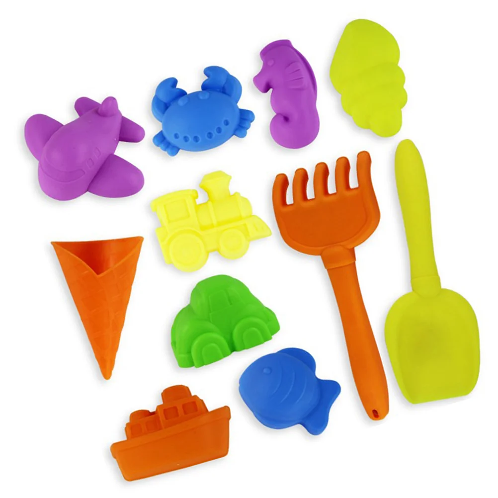 

12Pcs Castle Sand Tools Beach Set Multicolor Creative Sand Mold Kits with Cartoon Molds and Bucket for Pools Backyard and