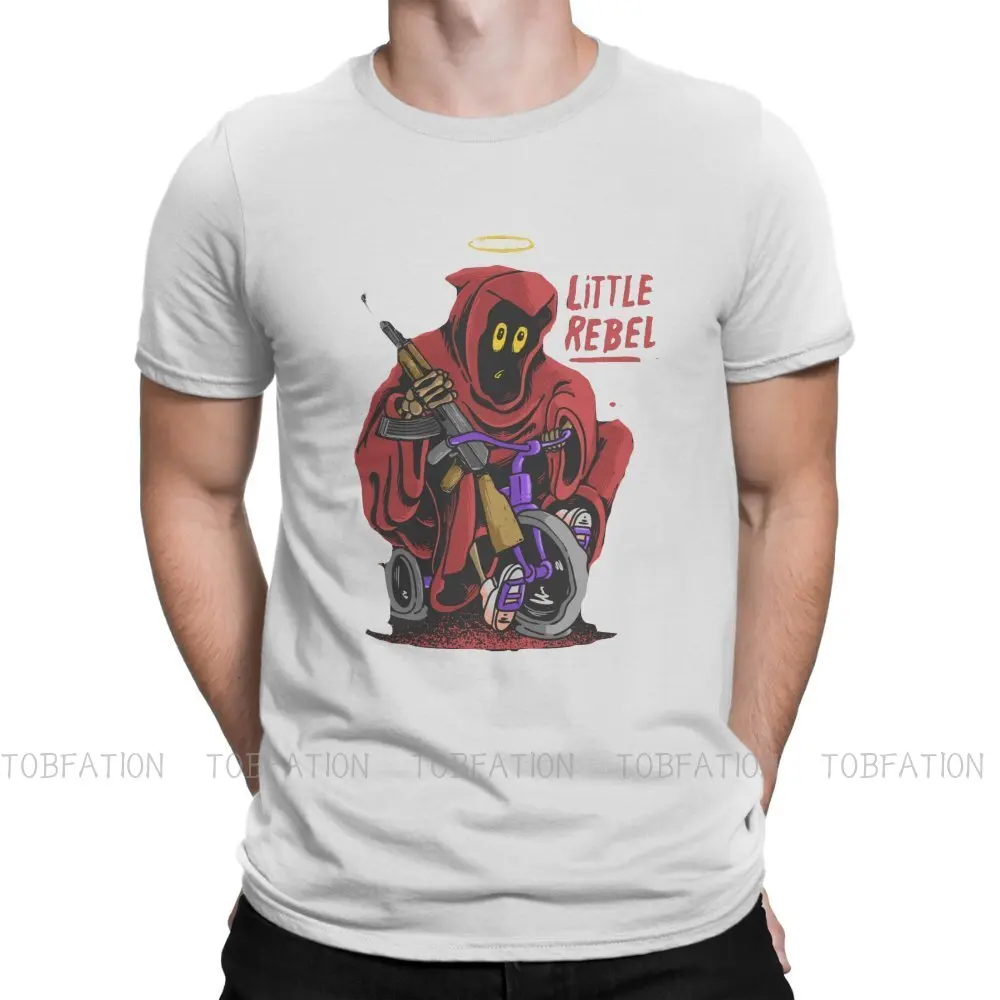 

Little Rebel Grim Reaper Newest TShirts Popularity Trend Male Style Fabric Streetwear T Shirt Round Neck Oversized