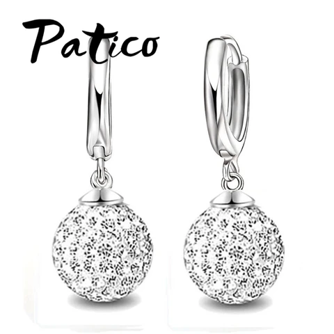 Серебряные диско-шар серёжки PATICO