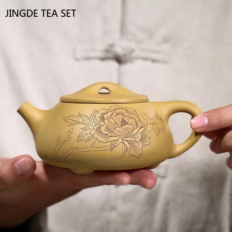 Yixing tea pots Purple Clay Stone scoop Teapot beauty kettle Raw ore Handmade Boutique Teaware Chinese Tea Ceremony Gift 250ml