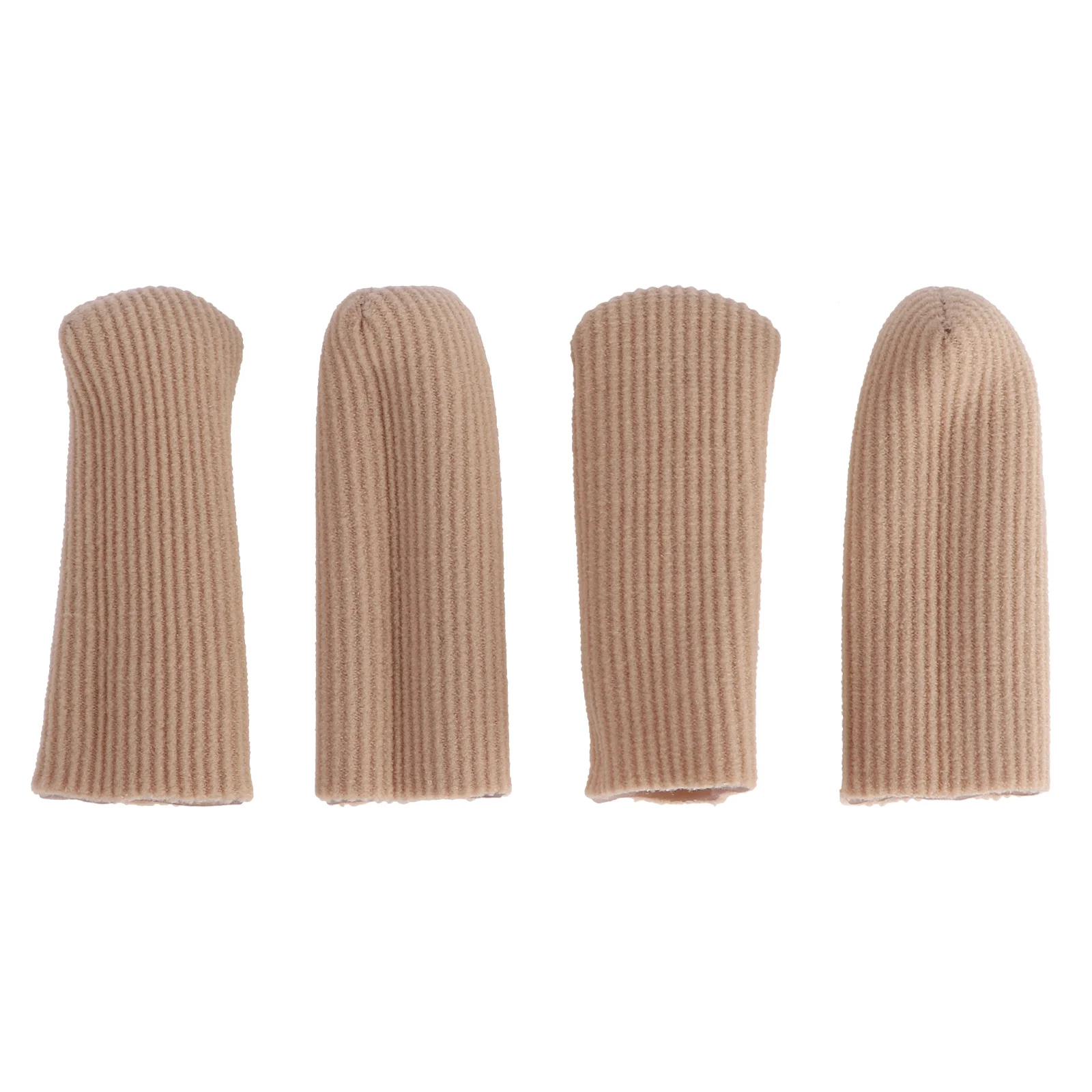 

2 Pairs Earth Tones Finger Guard Silicone Gel Toe Tubes Sleeves Nylon Protector