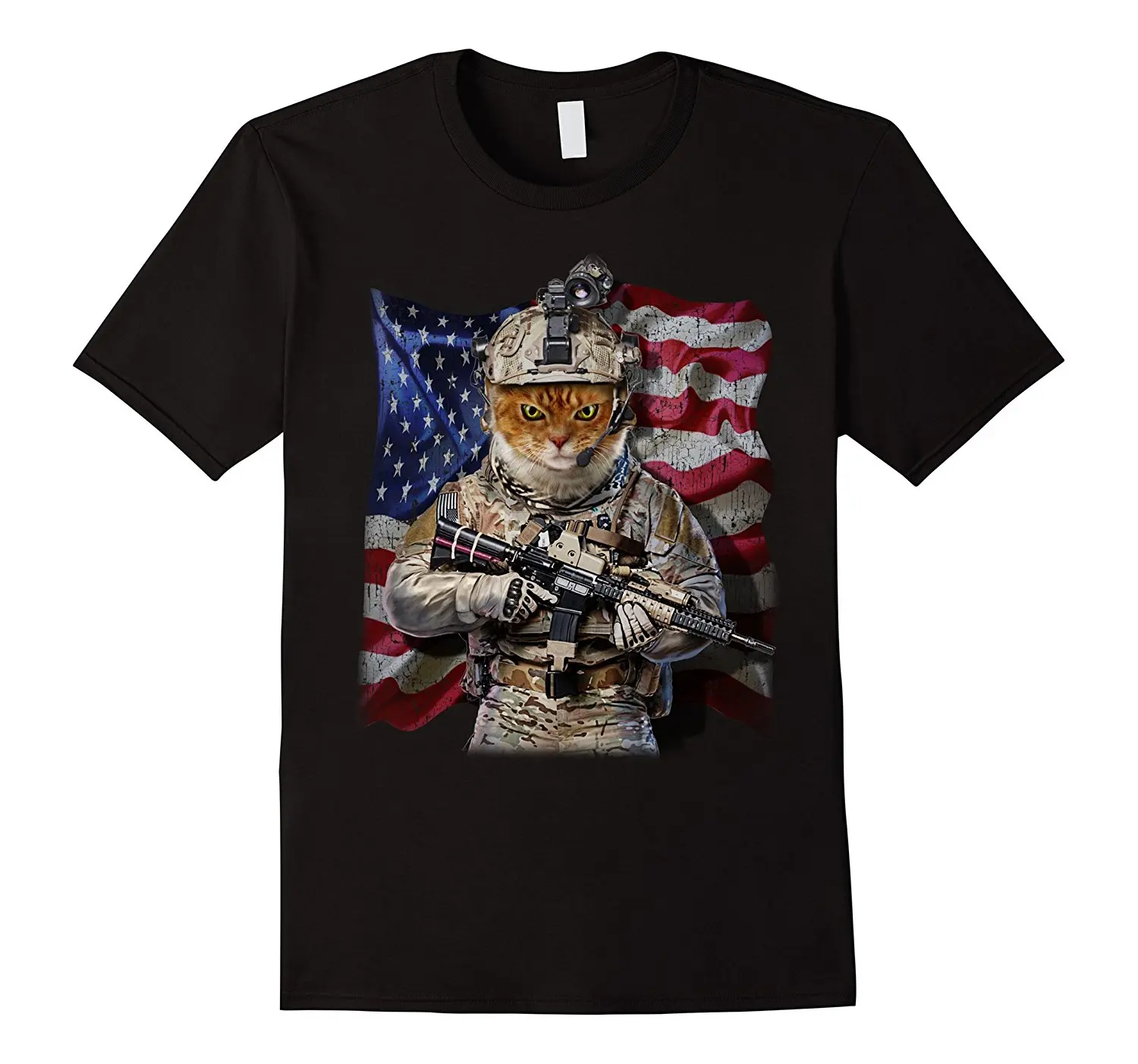 

Hot Sale 100% Cotton Usa America Patriot Tabby Cat As Army Commando T-Shirt Tee Shirt Custom Aldult Teen Unisex Unisex