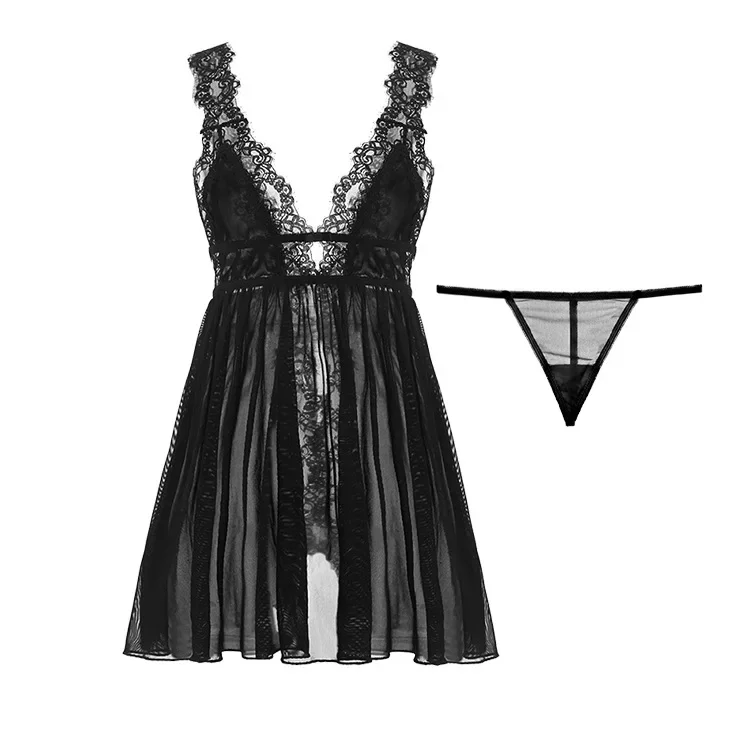 Ночная рубашка с открытой спиной и подтяжками пижама сексуальное нижнее белье