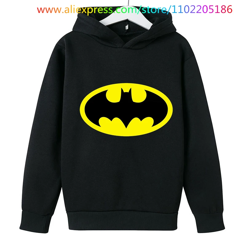 Batman- Hoodie Kids Clothes Boys Sweatshirts 4-14 year Kids Clothes Girls Hooded Pullover Autumn Harajuku Casual Jacket Sweater