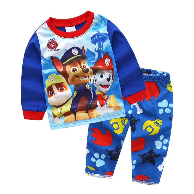 

Original Paw Patrol Pajamas Set Thin Long Sleeved Mashall Chase Rubble Patrulla Children Clothes Kids Sleepwear Spring Nightwear