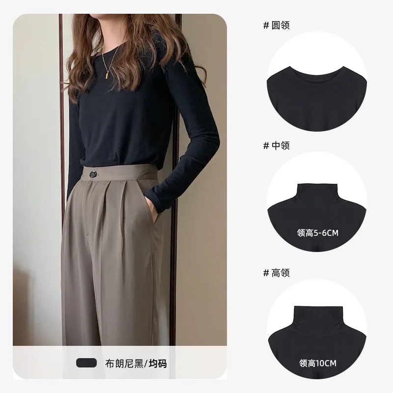

2022 Women's Solid Color T-Shirt Spring and Autumn Pure Cotton Slim Top gray