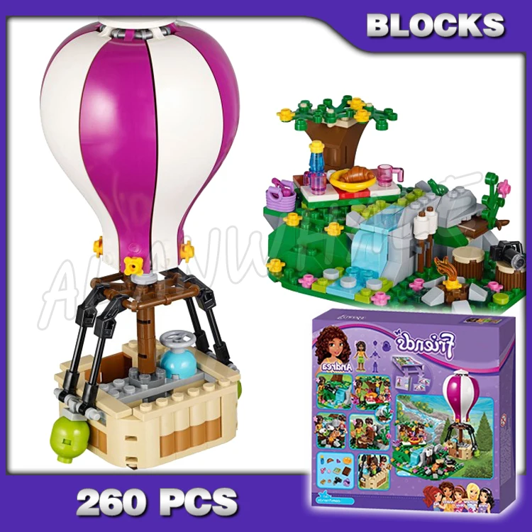 

260pcs Friends New 10546 Girls Princess Heartlake Hot Air Balloon 3D Blocks AlanWhale Set Gift Compatible with