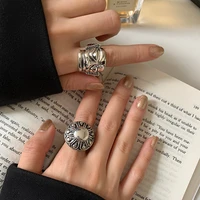 originality vintage punk hip hop silver plated mask umbrella design female finger party rings hand jewellery accessories no fade