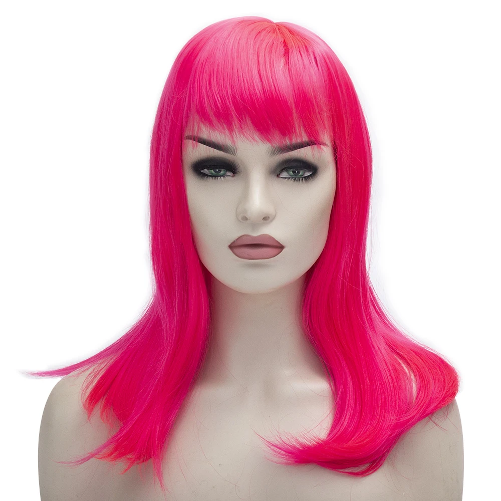 

Short Wigs with Air Bangs hair Bob Currly Wigs Synthetic Hair Natural Orange Rose Red Color Hair Wigs For Women Party Cosplay