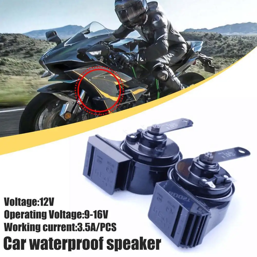 

1 Pair Car Air Horn Automtive Compressor 12V Signal Super Double Volume Sound Perfect Dual Waterproof Design
