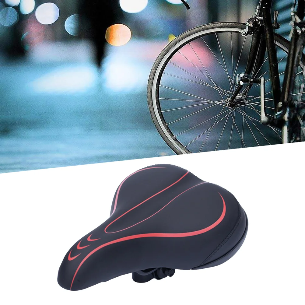 

1pc Thickened Saddle Absorption Cushion Comfortable Seat (Black Red)