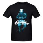 Аватар синяя однохроматическая Aang последний Airbender Футболка Harajuku одежда футболка хлопковые свитшоты графика Футболка Топ