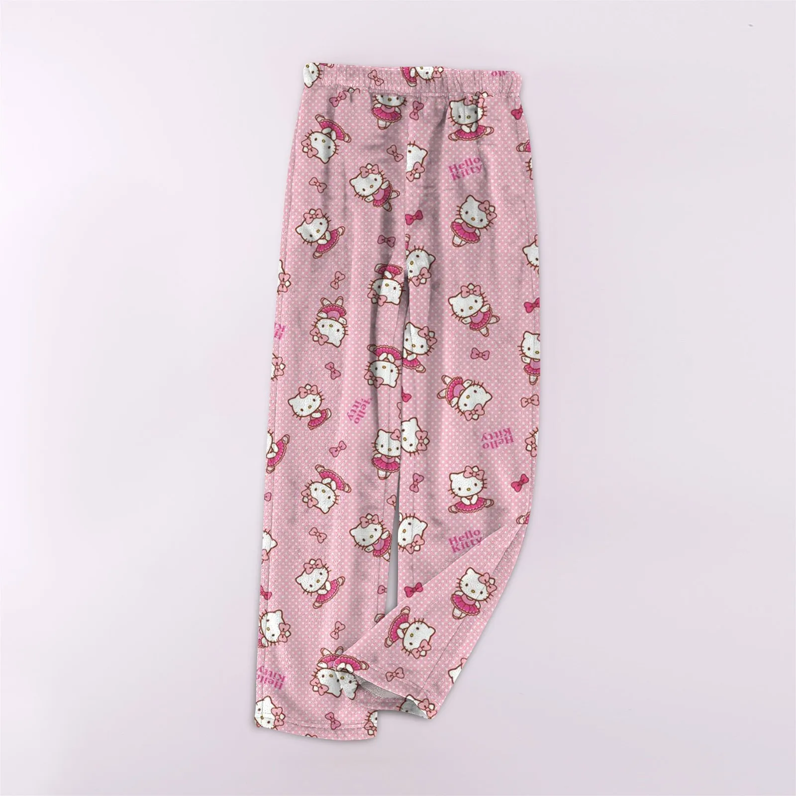 Sanrio аниме Хэллоуин Hello Kitty Y2K фланелевые пижамные штаны домашние теплые