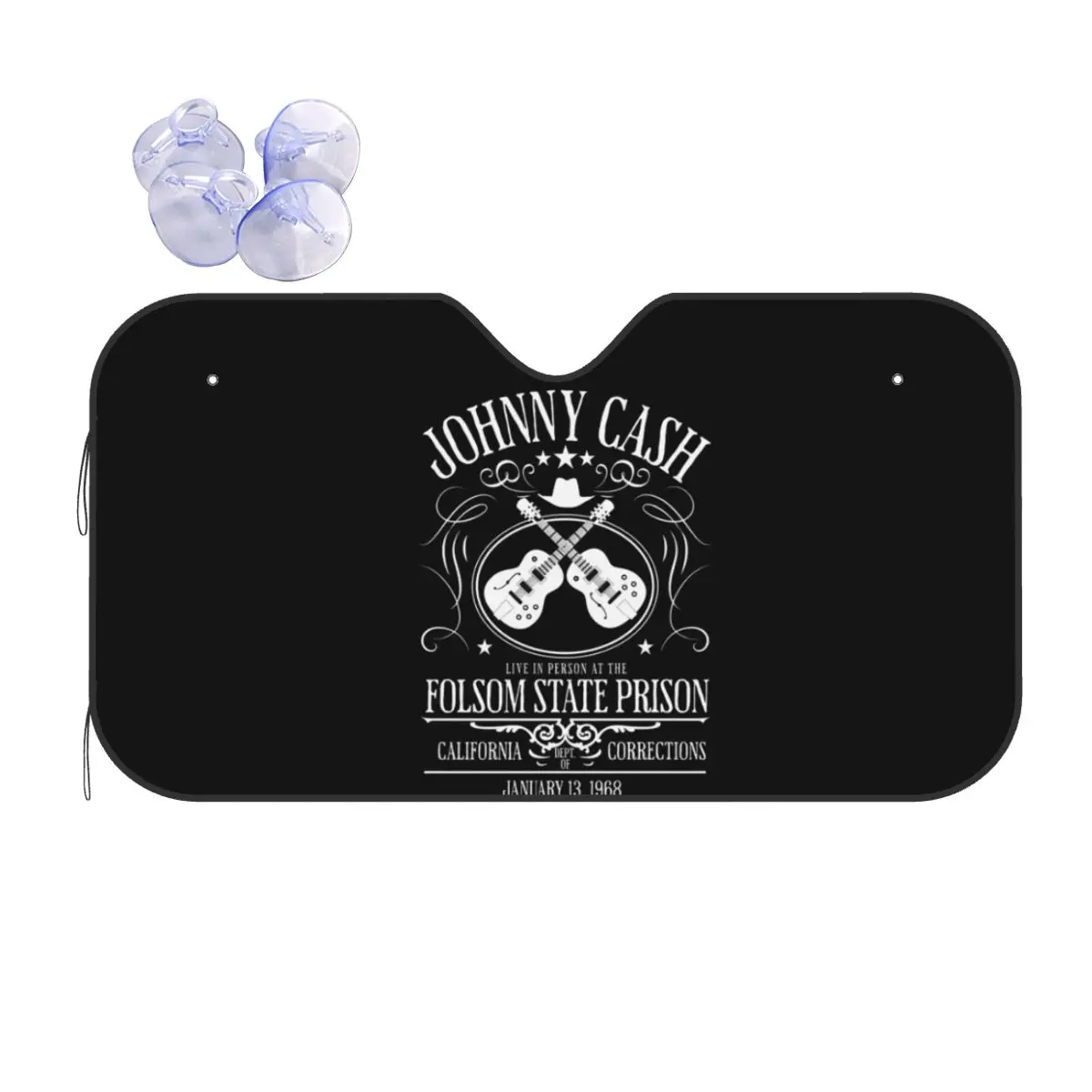 Фото Johnny Cash Live At Folsom State Prison Jan 13 1968, солнцезащитный козырек на лобовое стекло автомобиля, солнцезащитный козырек, аксессуары, чехлы №2