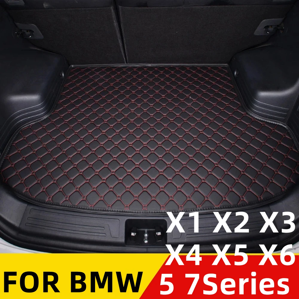 Alfombrilla de maletero de coche para BMW Serie 3, 5, 7, GT X1, X2, X3, X4, X5, X6, cubierta de carga trasera impermeable, almohadilla de alfombra, accesorios de cola de coche, revestimiento de maletero