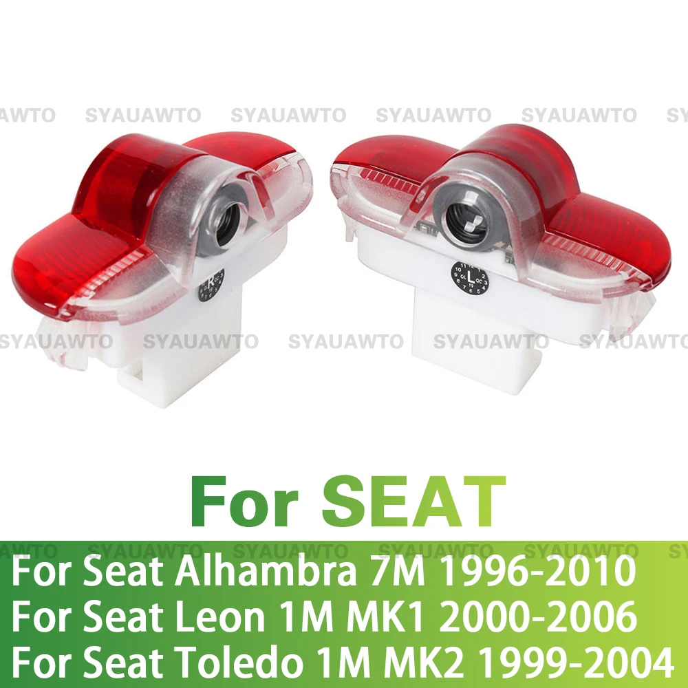 

2 шт. светодиодный автомобильный дверной проектор Ghost Shadow для Seat Alhambra 7M Leon 1M MK1 Toledo 1M MK2 1996-2010, аксессуары