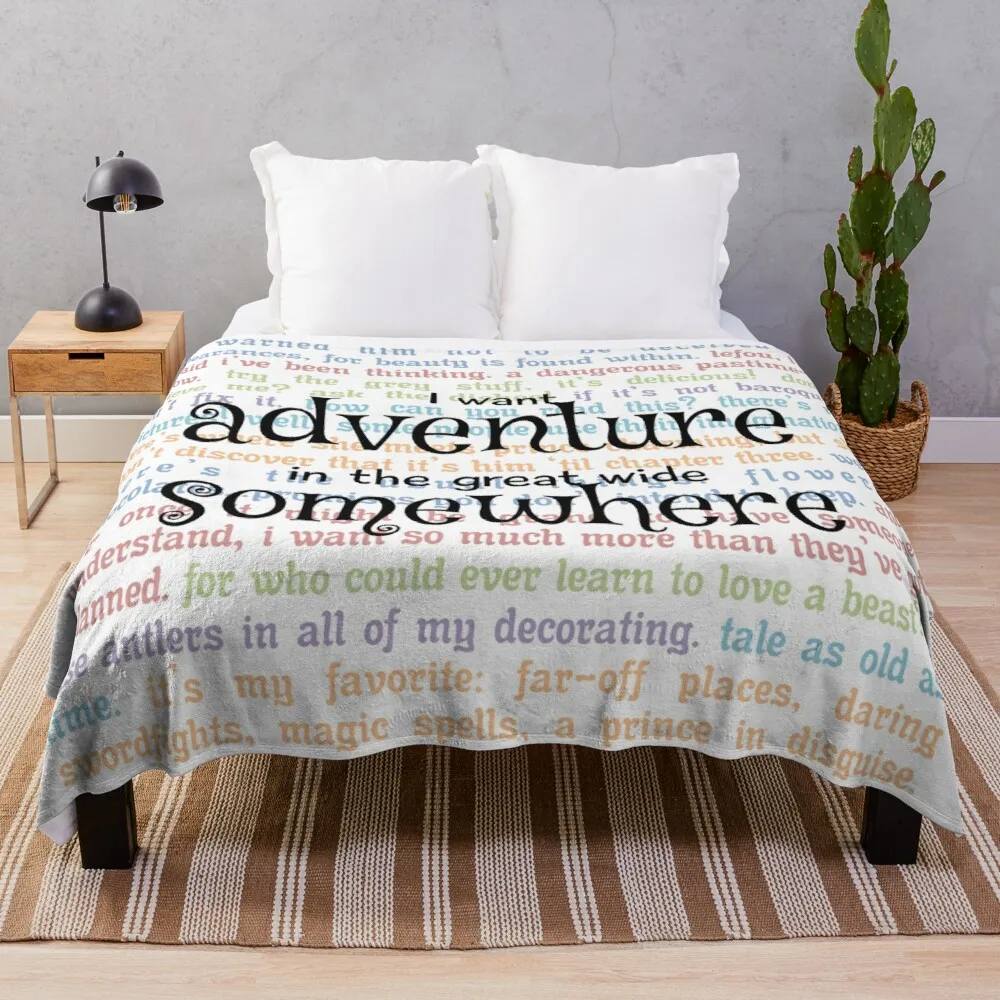 

I Want Adventure in the Great Wide Somewhere Throw Blanket Brand Blankets Thin Wadding Blanket