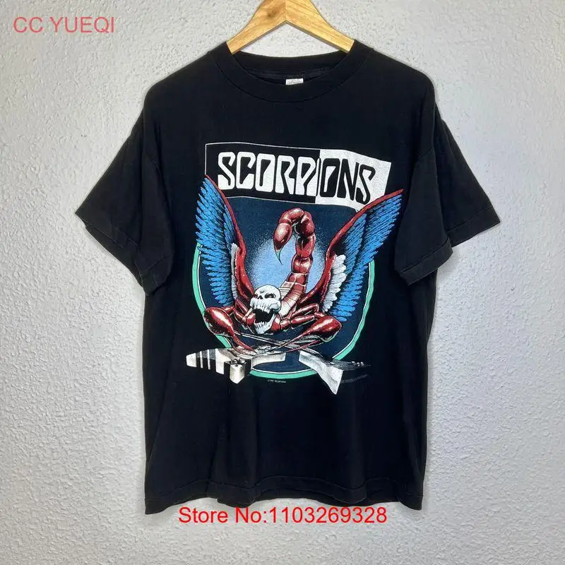 Винтажная футболка унисекс с принтом скорпионов 90-91 90-х годов модель KH4752 1990