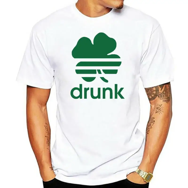 

Fun Design Custom Print Short Sleeve T-Shirt St Patricks Day Drunk Quality Men Printing Short Sleeve O Neck Tshirt