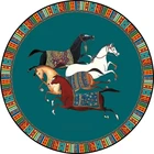 Круглый ковер в китайском стиле с изображением тигра и лошади, ковер для детской комнаты, круглый ковер для спальни, большой ковер для гостиной