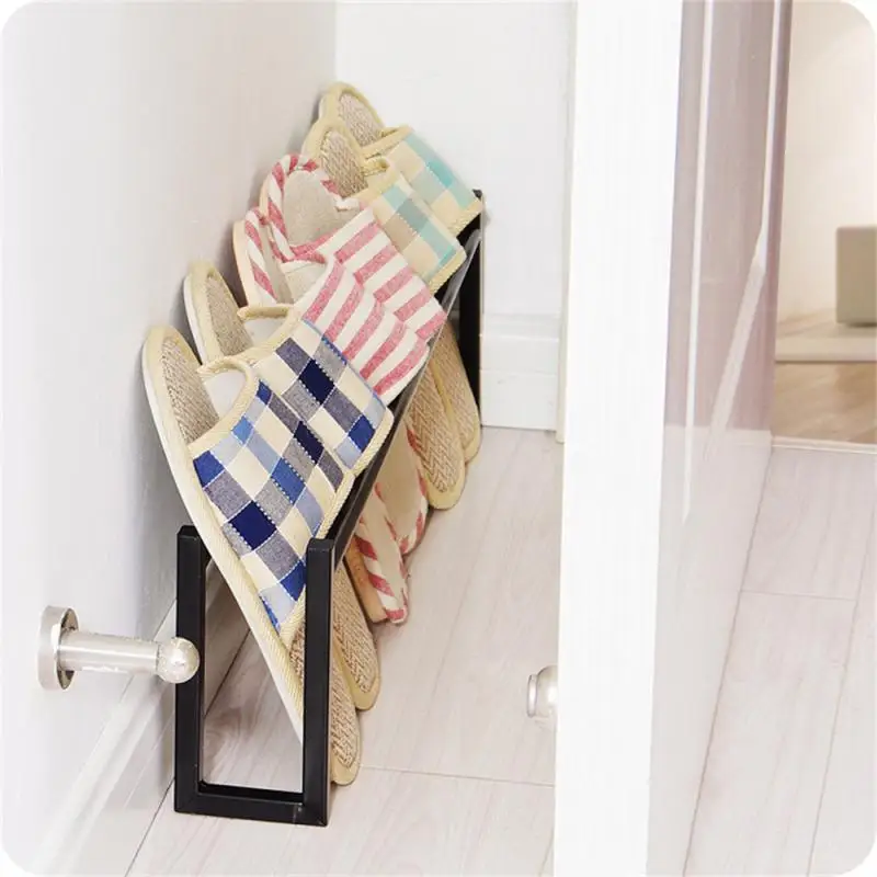 Door Back Shoe Rack Magnetic Suction Hanging Nail Free Storage Slipper Holder Save Space Household Dormitory Shelves
